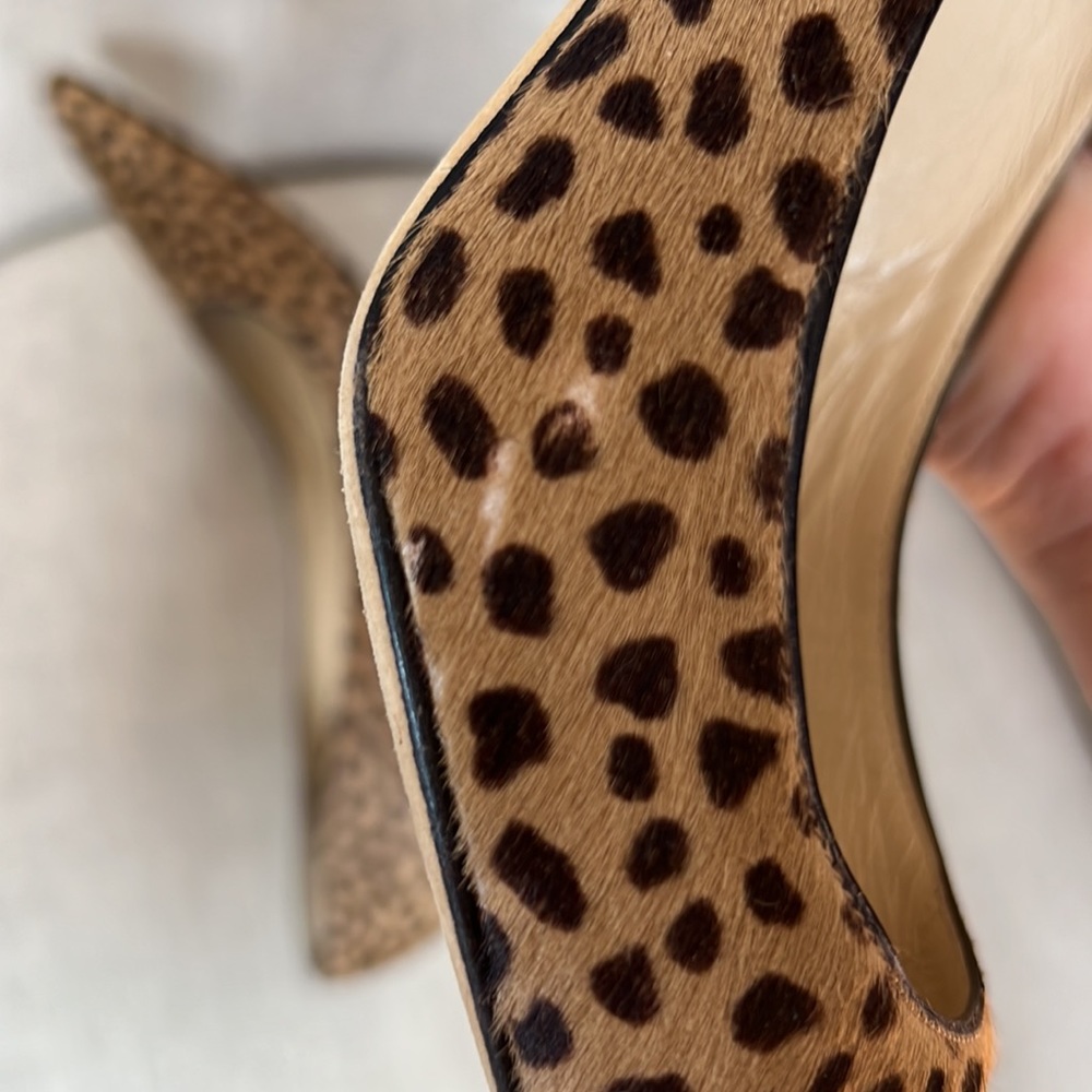 Jimmy Choo Elevens in Leopard size 40.5 Animal print Cheetah pony hair heels - Picture 9 of 16